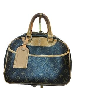 Louis Vuitton Trouville Monogram Black and Tan Satchel